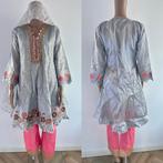 Salwar kameez anarkali churidar saree lengha jurk grijs S, Kleding | Dames, Ophalen of Verzenden, Zo goed als nieuw, Knielengte