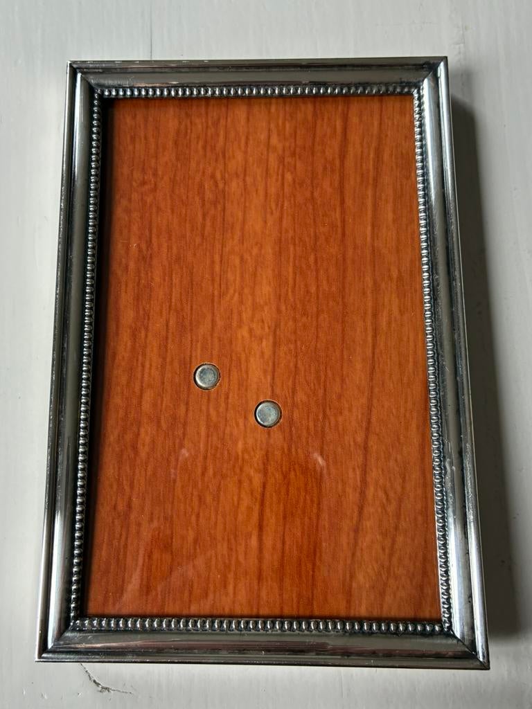 Fotolijstje antiek verzilverd HH Hooijkaas 90 parelrand, Ophalen of Verzenden, Gebruikt