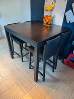 Bartafel met 4 barkrukken, Huis en Inrichting, Tafels | Eettafels, Gebruikt, Ophalen of Verzenden, Vier personen, Rechthoekig