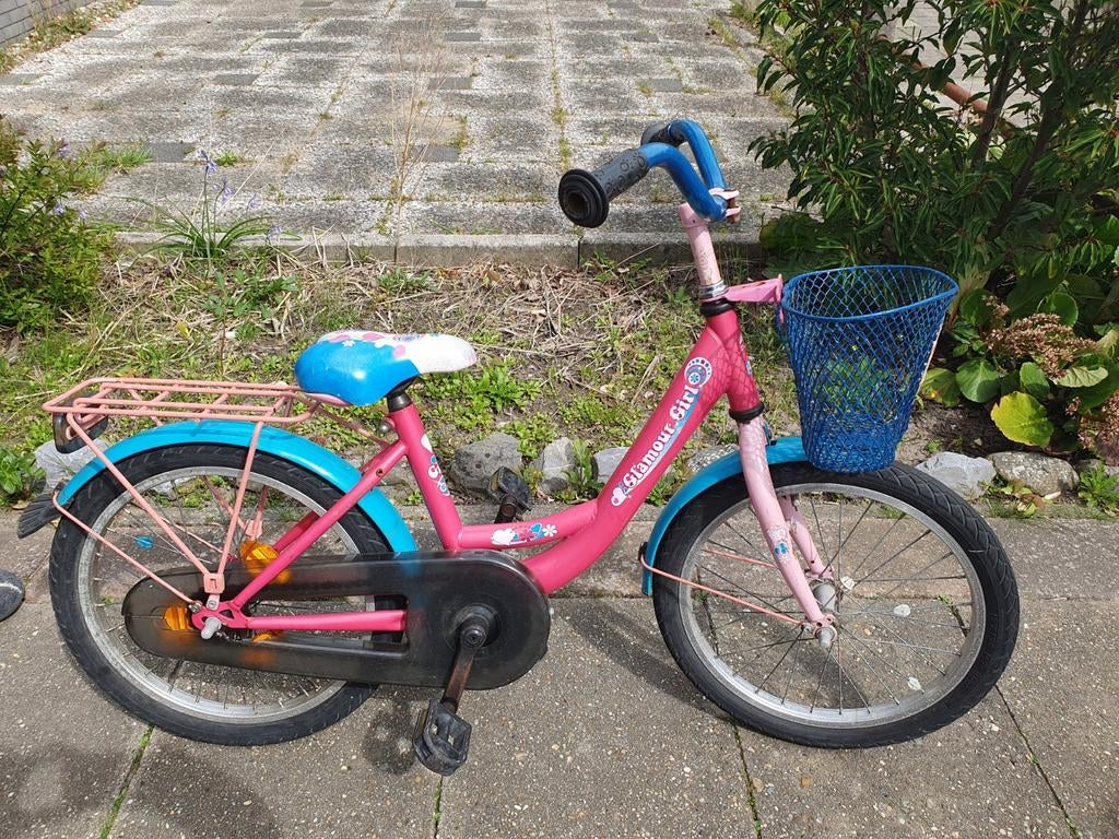 Leuke Glamour girl meisjesfiets 18 inch, Fietsen en Brommers, Fietsen | Meisjes, Ophalen, Gebruikt, 18 inch