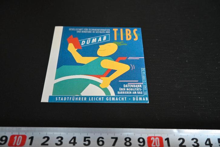 sticker Dümab TIBS, Verzamelen, Stickers, Zo goed als nieuw, Ophalen