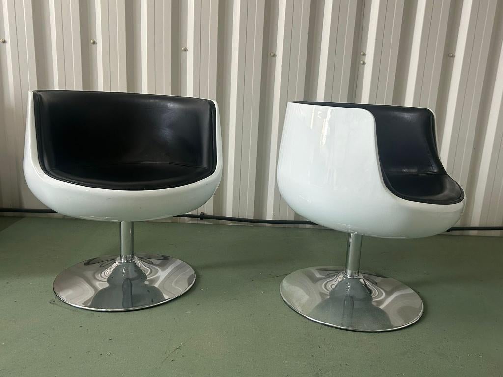 Space Age Draai Fauteuils / Stoelen, Huis en Inrichting, Fauteuils, Ophalen, Gebruikt, 75 tot 100 cm, 50 tot 75 cm