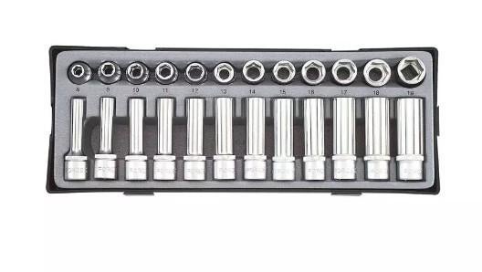 Doppenset 24 delig forch lang/kort 1/2" [T4248], Doe-het-zelf en Verbouw, Gereedschap | Handgereedschap, Ophalen of Verzenden