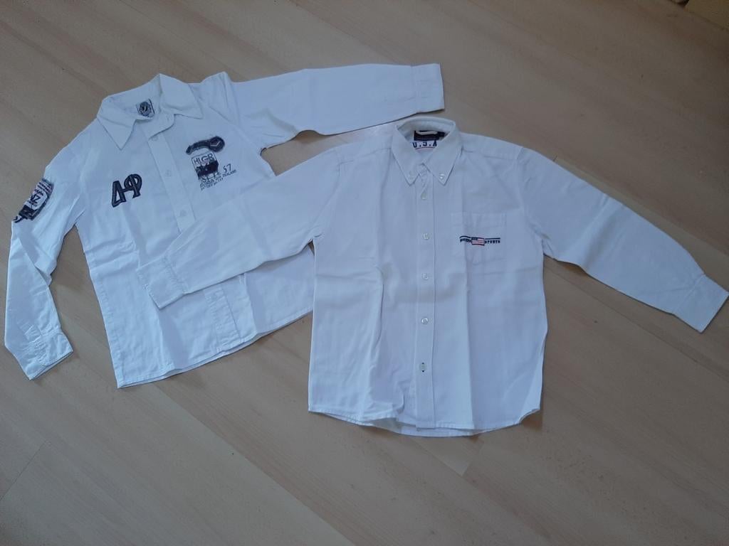 2 witte overhemden, maat 140., Ophalen of Verzenden, Gebruikt, Jongen