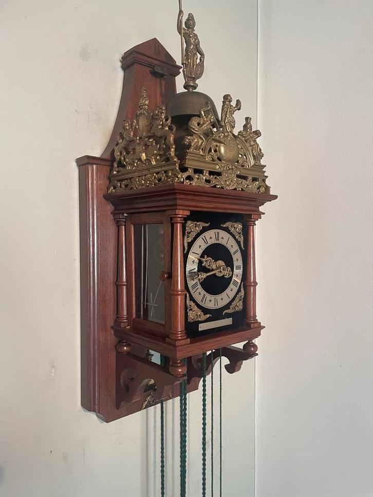 Unieke Zaanse schoolbord klok - Prachtig exemplaar, Antiek en Kunst, Antiek | Klokken, Ophalen of Verzenden