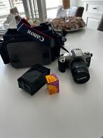 Canon EOS spiegelreflexcamera met tas en filmrolletje, Ophalen of Verzenden, Gebruikt, Spiegelreflex, Canon