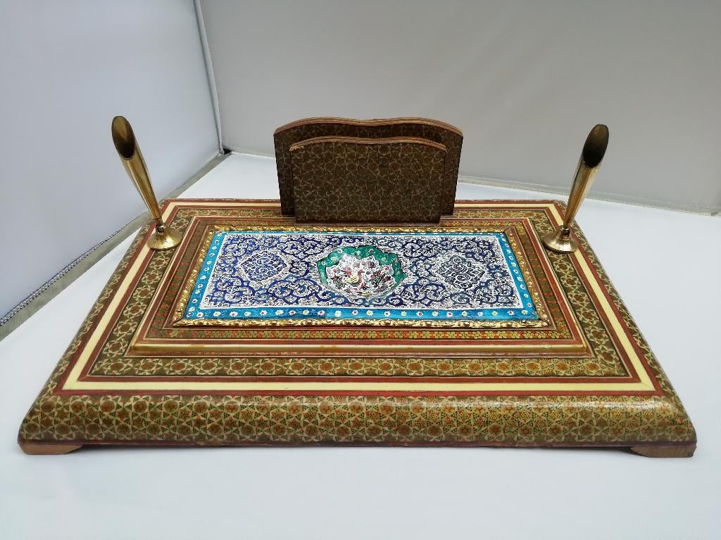 Prachtige, handgemaakte, Khatam pennenhouder uit Perzië, Ophalen of Verzenden