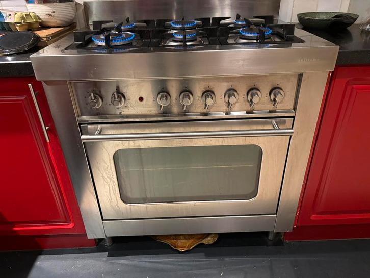 Gasfornuis Bosch Solitaire met 6 pitten, Witgoed en Apparatuur, Fornuizen, Gebruikt, Vrijstaand, Gas, 5 kookzones of meer, 90 tot 95 cm