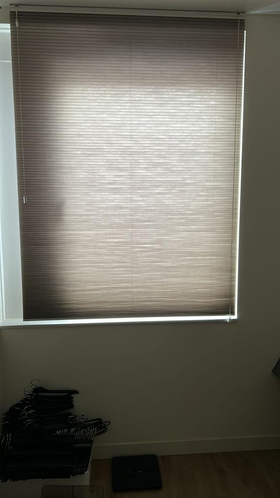 Plissé gordijn, Ophalen, Crème, 100 tot 150 cm, Zo goed als nieuw