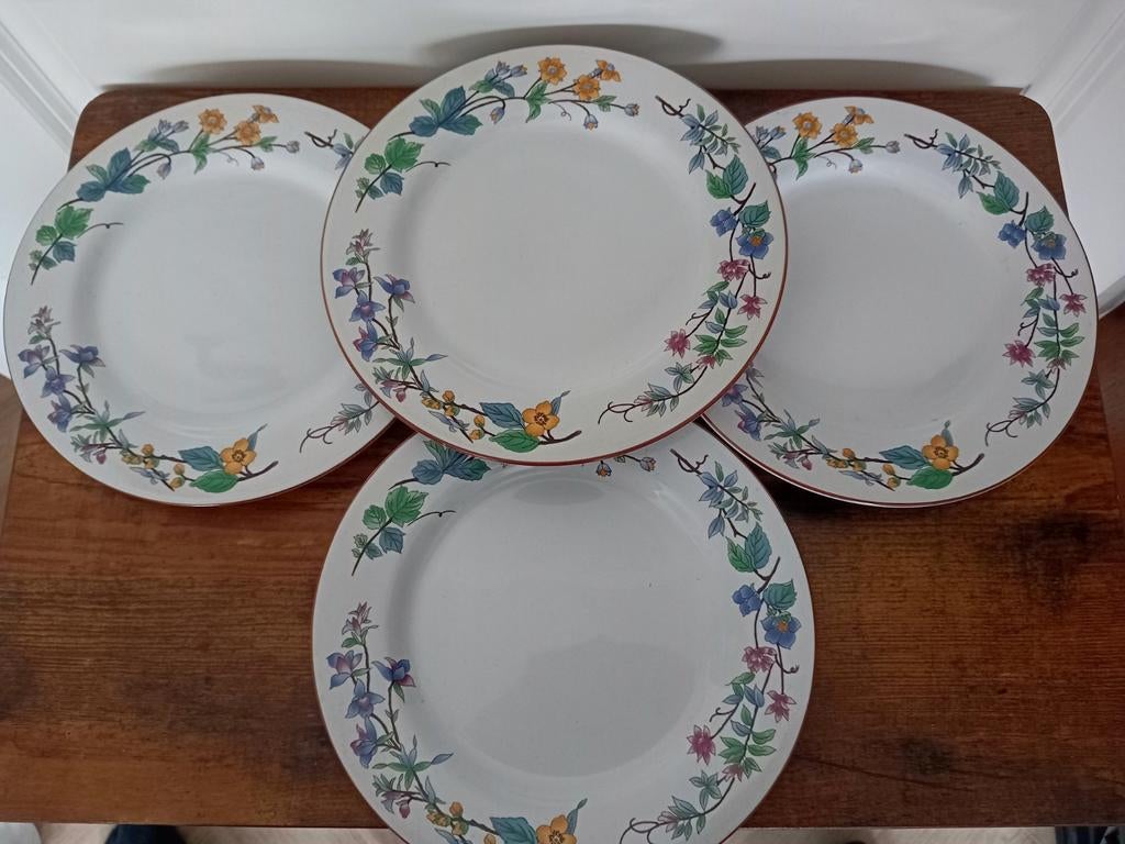 4 vintage jaren 70 borden Woodhill, Huis en Inrichting, Keuken | Servies, Ophalen of Verzenden, Zo goed als nieuw, Overige stijlen