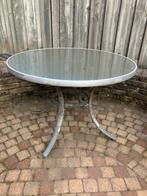 Glazen tuintafel, Ophalen, Gebruikt, Rond, Metaal