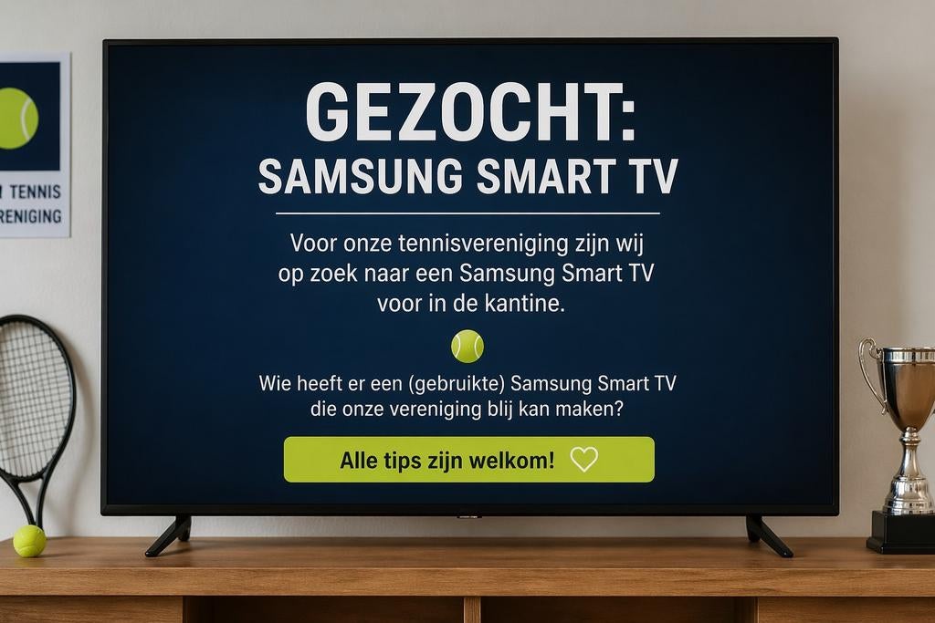 Gezocht: Samsung Smart TV voor onze tennisvereniging, Ophalen, 100 cm of meer, 50 Hz, Samsung