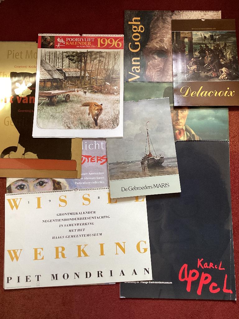 Kalenders van o.a Karel Appel, Van Gogh, de Gebroeders Maris, Ophalen of Verzenden, Maandkalender, Gebruikt