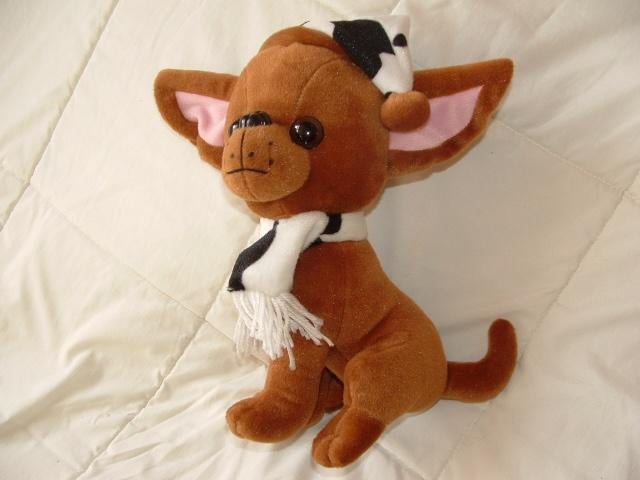 JAFRI TOYS HOND CHIHUAHUA PLUCHE LICHTBRUIN MET ROZ, Ophalen of Verzenden, Nieuw, Overige typen