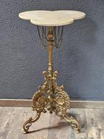 Antiek franse piëdestal brons met marmeren klaverblad, Antiek en Kunst, Ophalen of Verzenden