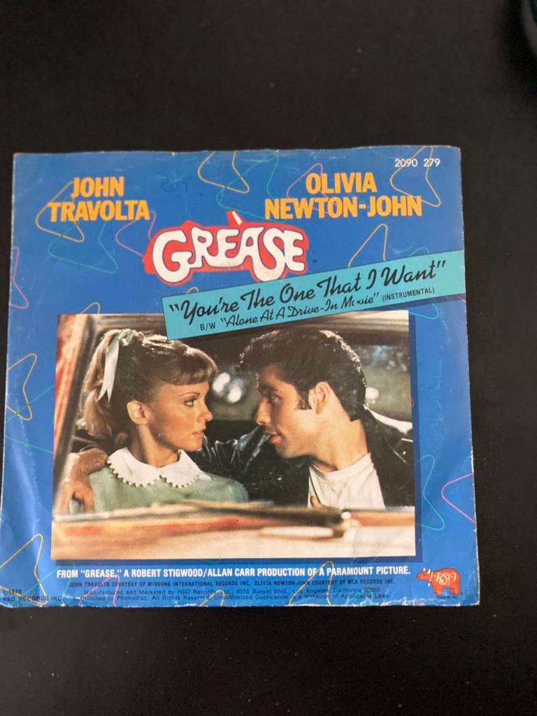 GREASE. JOHN TRAVOLTA. OLIVIA NEWTON JOHN., Ophalen of Verzenden, Gebruikt, 7 inch, Overige soorten