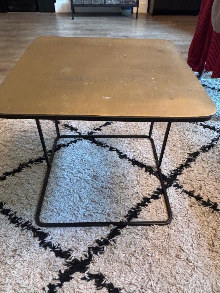 Bijzettafel HK Living, Huis en Inrichting, Tafels | Bijzettafels, Minder dan 55 cm, Gebruikt, Metaal of Aluminium, Vierkant