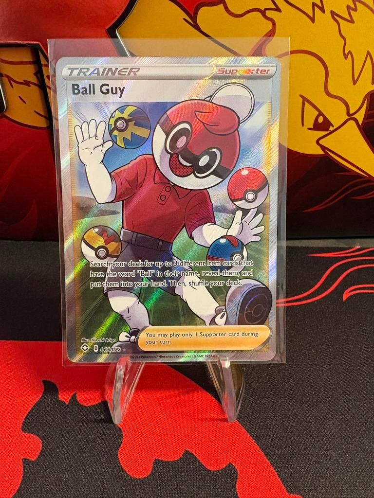 Pokemon kaart Ball Guy Supporter 065/072, Ophalen of Verzenden, Zo goed als nieuw, Losse kaart, Foil