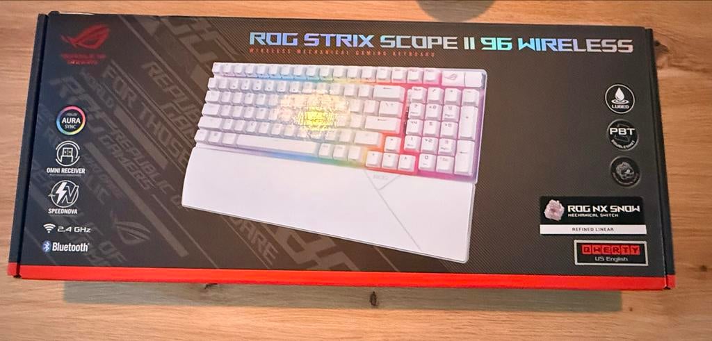 Asus ROG Strix Scope II 96 Wireless White toetsenbord, Gaming toetsenbord, Ophalen of Verzenden, Zo goed als nieuw, Draadloos