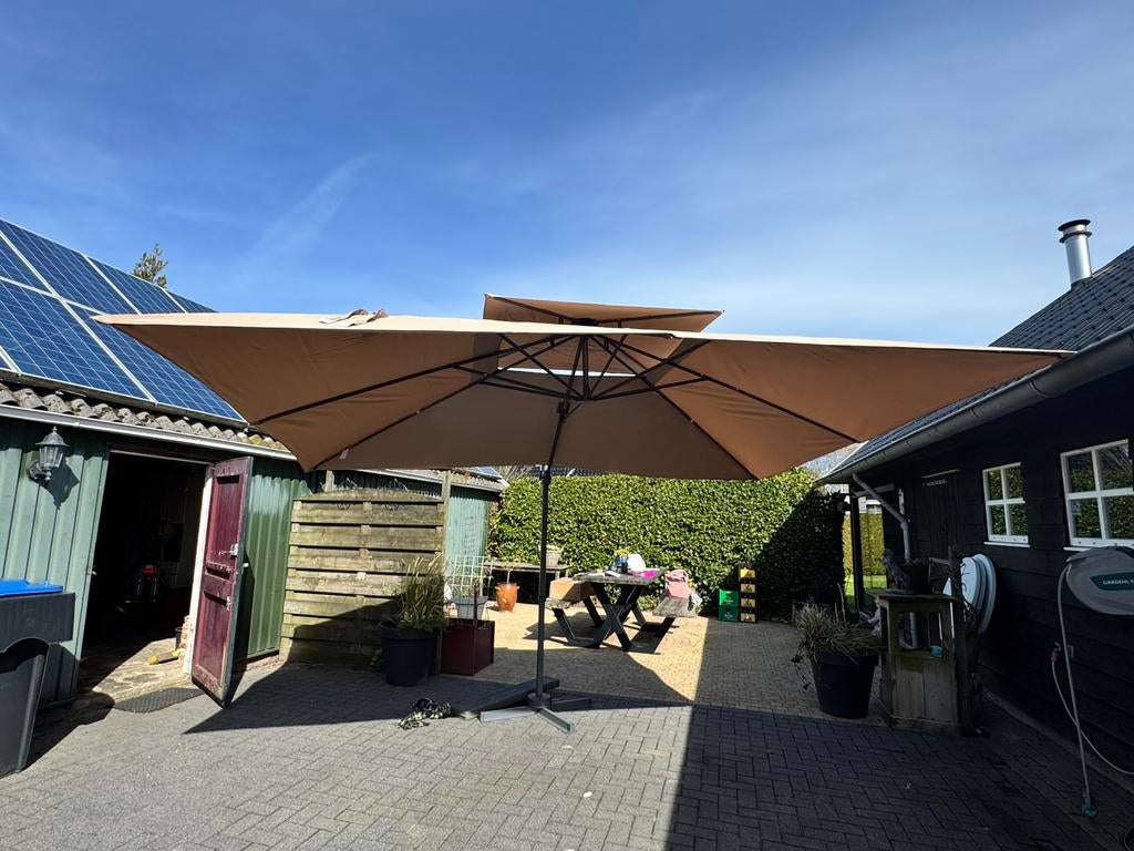 Vida XL parasol, Nieuw!! 3x4meter, Tuin en Terras, Parasols, Nieuw, Ophalen of Verzenden, Zweefparasol, Verstelbaar