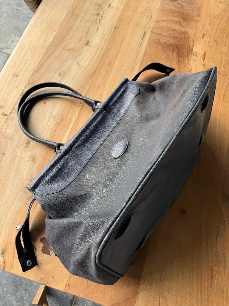 Grote donkerblauwe leren tas - 50x25x30 cm, 40 tot 60 cm, 20 tot 30 cm, Blauw, Minder dan 35 cm