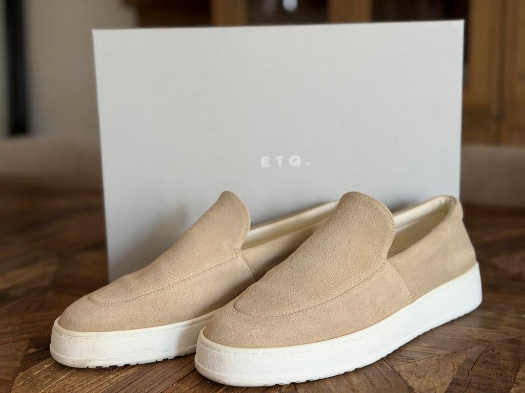 ETQ Loafers LS 01 Suède Zand maat 44 - Zo goed als nieuw, Kleding | Heren, Schoenen, Loafers, Overige kleuren, Ophalen of Verzenden