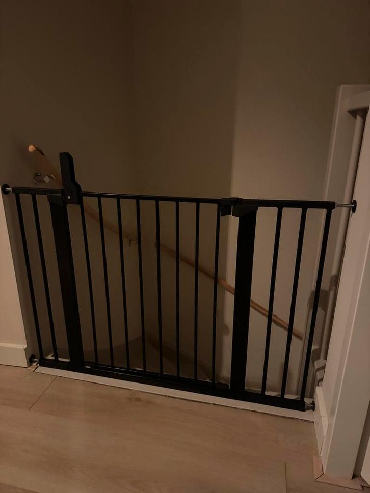 Babyjem Traphekje zwart zonder boren 104-110 cm, Kinderen en Baby's, Traphekjes, Gebruikt, Klemhekje, Metaal of IJzer, 100 tot 115 cm