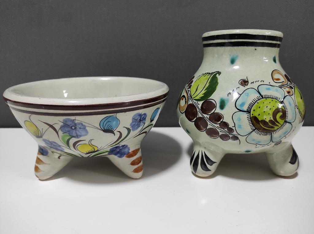 Tonala Mexicaanse aardewerk schaal en vaas, Ophalen