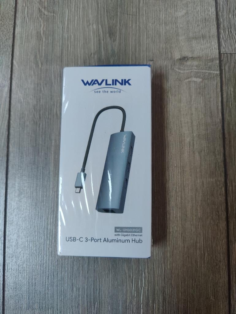Wavlink mini docking station USB-C 3-port Aluminium Hub, Computers en Software, Dockingstations, Laptop, WAVLINK, Nieuw, Ophalen of Verzenden