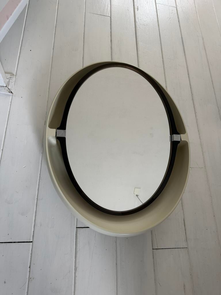 Vintage Allibert wandlicht spiegel, Ophalen, Gebruikt, Minder dan 100 cm, Ovaal