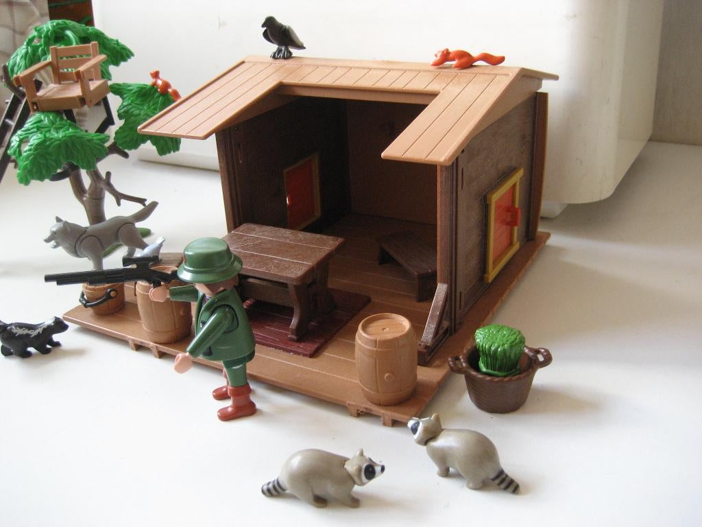 playmobil hut met boswachter en bosdieren, Ophalen of Verzenden, Gebruikt