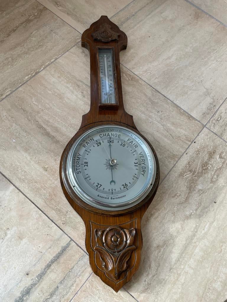 Antieke Barometer met Thermometer, Ophalen of Verzenden