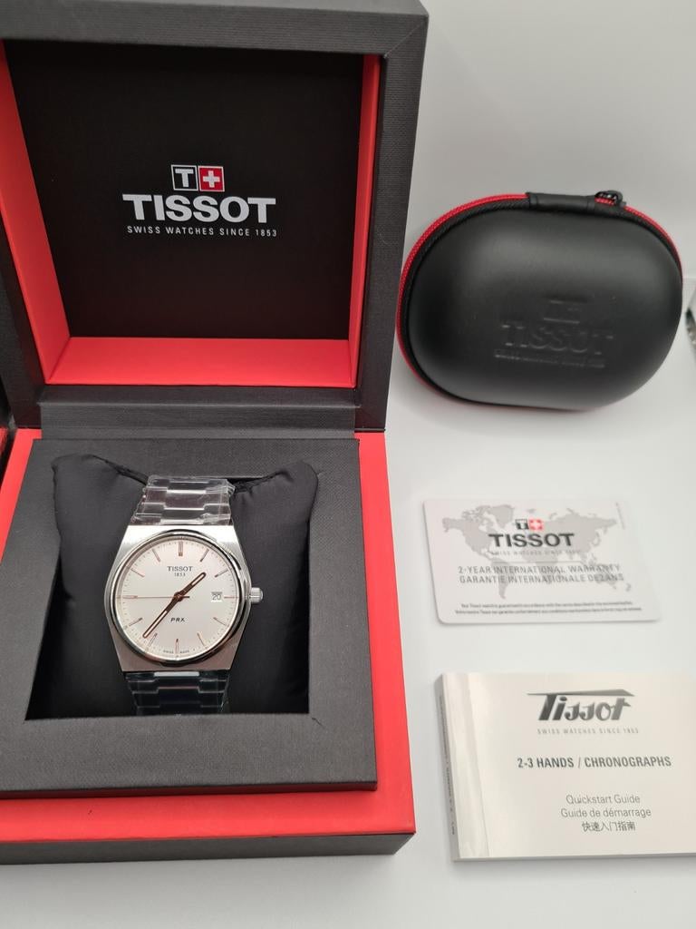 Tissot PRX 40mm - Wit - Nieuw met Factuur & Garantie, Staal, Staal, -, Verzenden