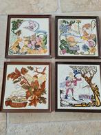 4 Jugendstil Tegels - Lente, Zomer, Herfst, Winter, Ophalen of Verzenden