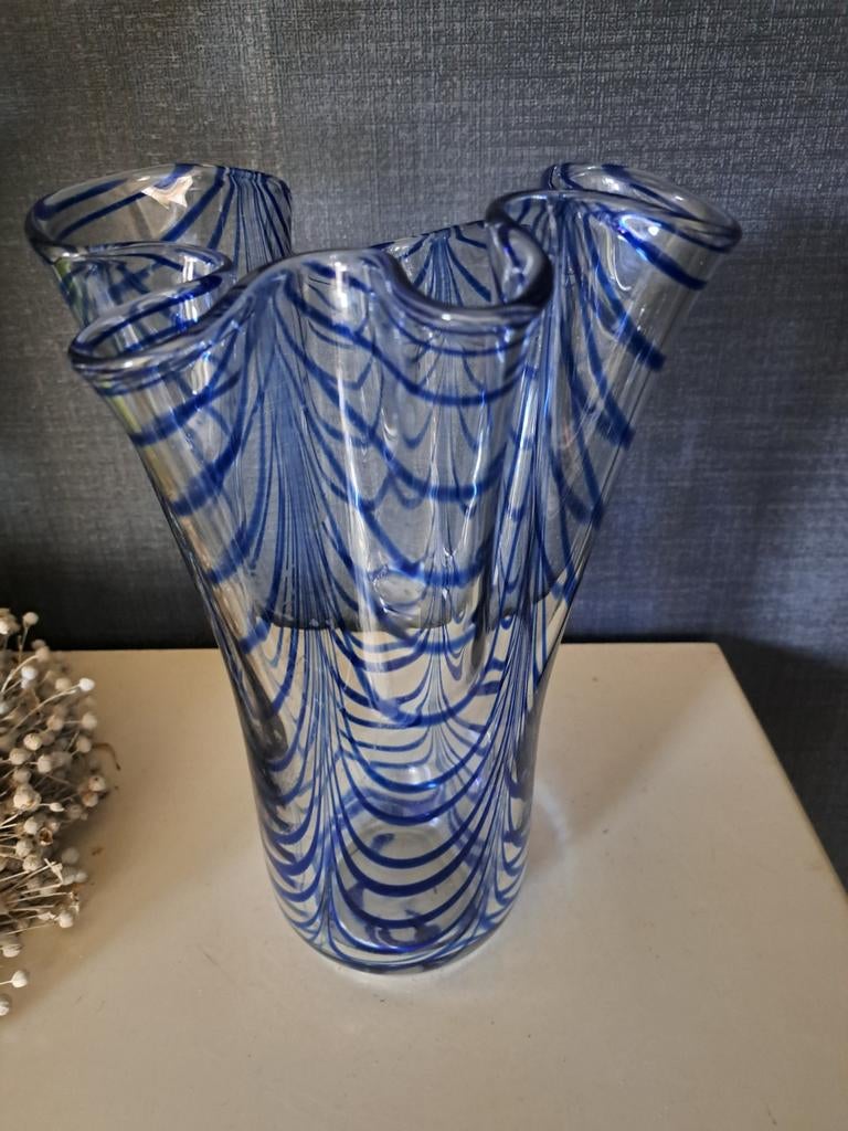 Fazzoletto fenicio vaas murano italy venini biaconi, Antiek en Kunst, Ophalen of Verzenden