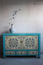 Kast Uniek Vintage Blauw Wit Oosters Meubel Chinees Dressoir, Ophalen of Verzenden, Nieuw, Kleurrijk Vintage Landelijk Oosters Retro Chic Bohemian Style