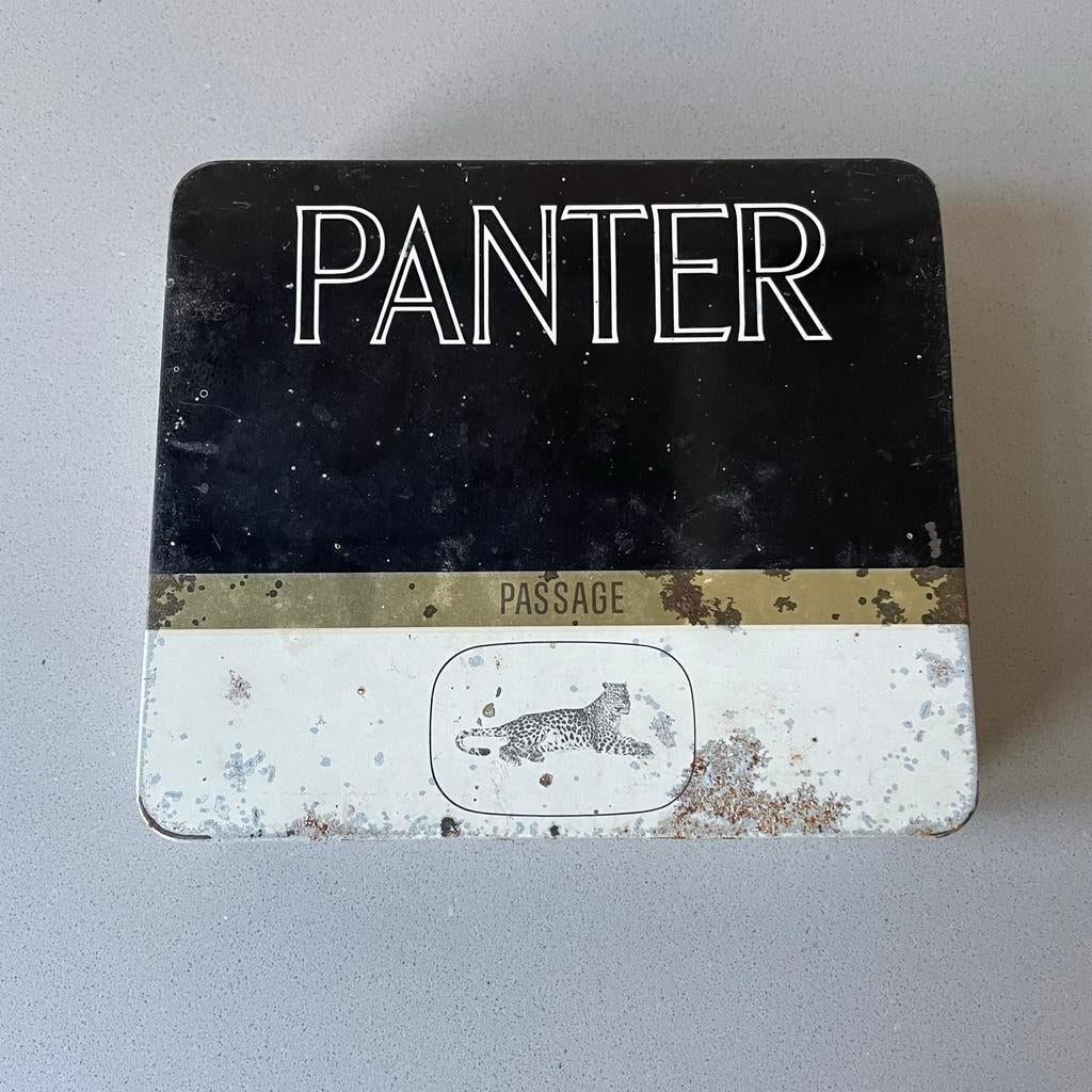 Oud Panter Passage blikje tabak, Verzamelen, Blikken, Ophalen of Verzenden, Gebruikt, Overige, Overige merken
