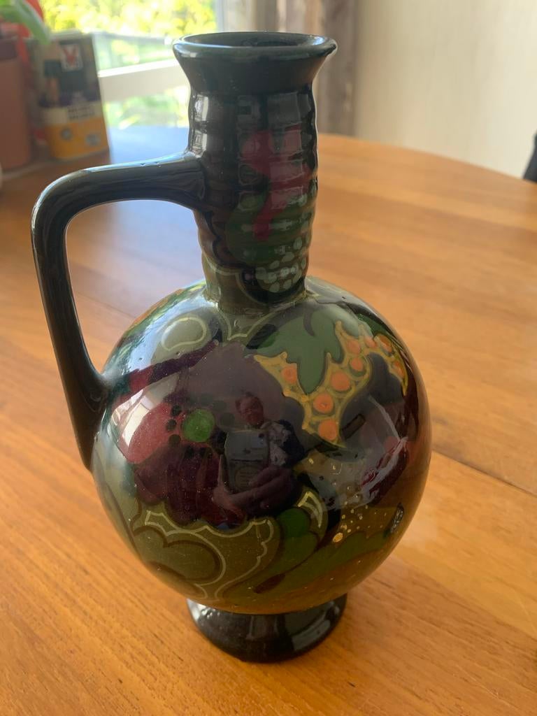 Glanzend plateel keramische kruik uit Gouda, Antiek en Kunst, Ophalen