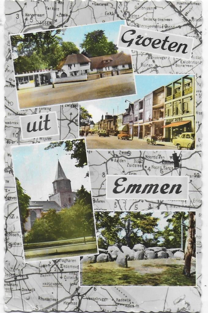 Emmen Oude gelopen Ansichtkaart ( 10058), Verzenden, 1960 tot 1980, Gelopen, Drenthe