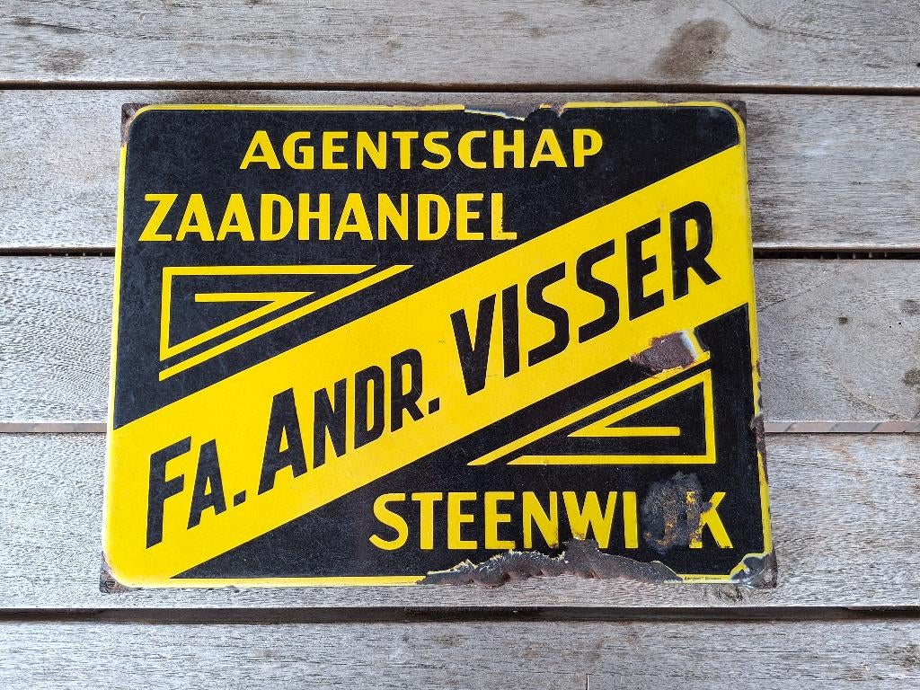 Emaille bord steenwijk, Verzamelen, Ophalen of Verzenden, Zo goed als nieuw, Reclamebord