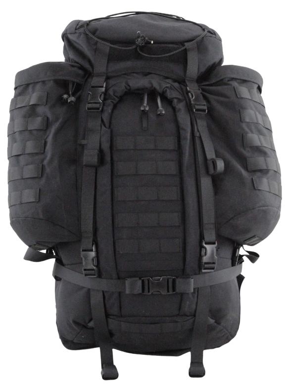 Rugzak Defensie 60 + 2 x 10 liter zwart GEBRUIKT, Defensie, Overige typen, Ophalen of Verzenden, Defensie