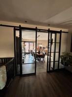 Stalen schuifdeur met glas - Modern en stijlvol, Binnendeur, Schuifdeur, 200 tot 215 cm, Ophalen