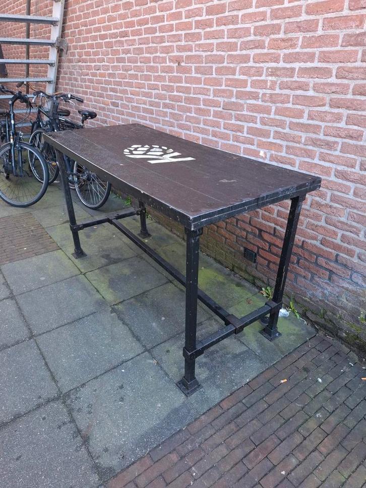 Robuuste bartafel met optioneel verrijdbaar onderstel, Huis en Inrichting, Tafels | Statafels, Gebruikt, Ophalen