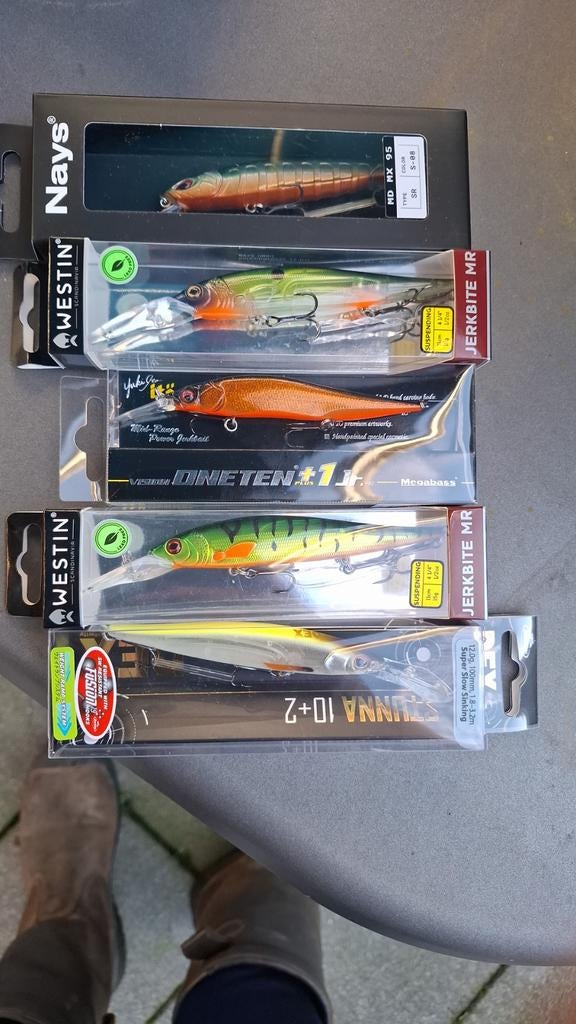 5x Twitchbait Westin, Megabass, Nays, Abu Garcia - Z.G.A.N., Watersport en Boten, Ophalen of Verzenden