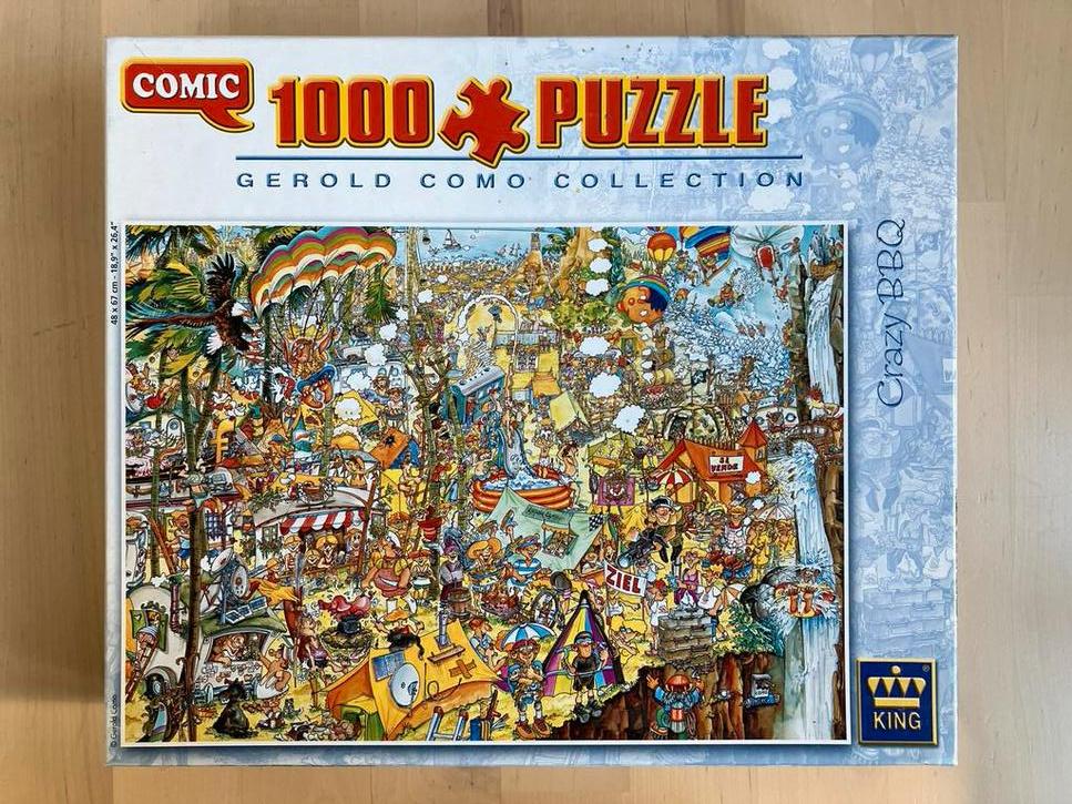 King Comic 1000 Puzzel Crazy BBQ Gerold Como Collection, Ophalen, 500 t/m 1500 stukjes, Gebruikt, Legpuzzel
