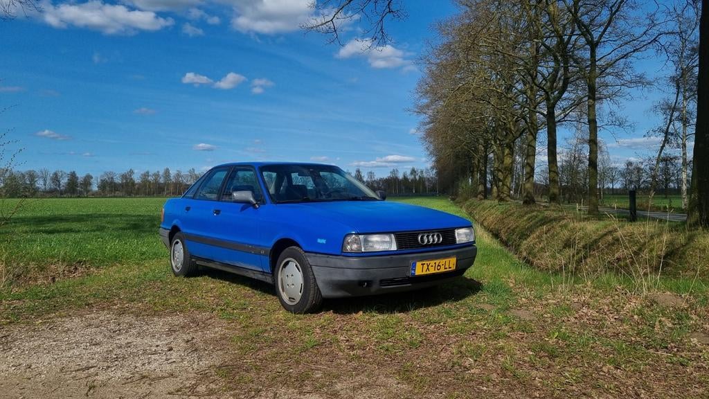 Audi 80 1.8s K6 1989 Blauw OPKNAPPER OF DONOR, Auto's, Stof, 4 cilinders, Blauw, Origineel Nederlands