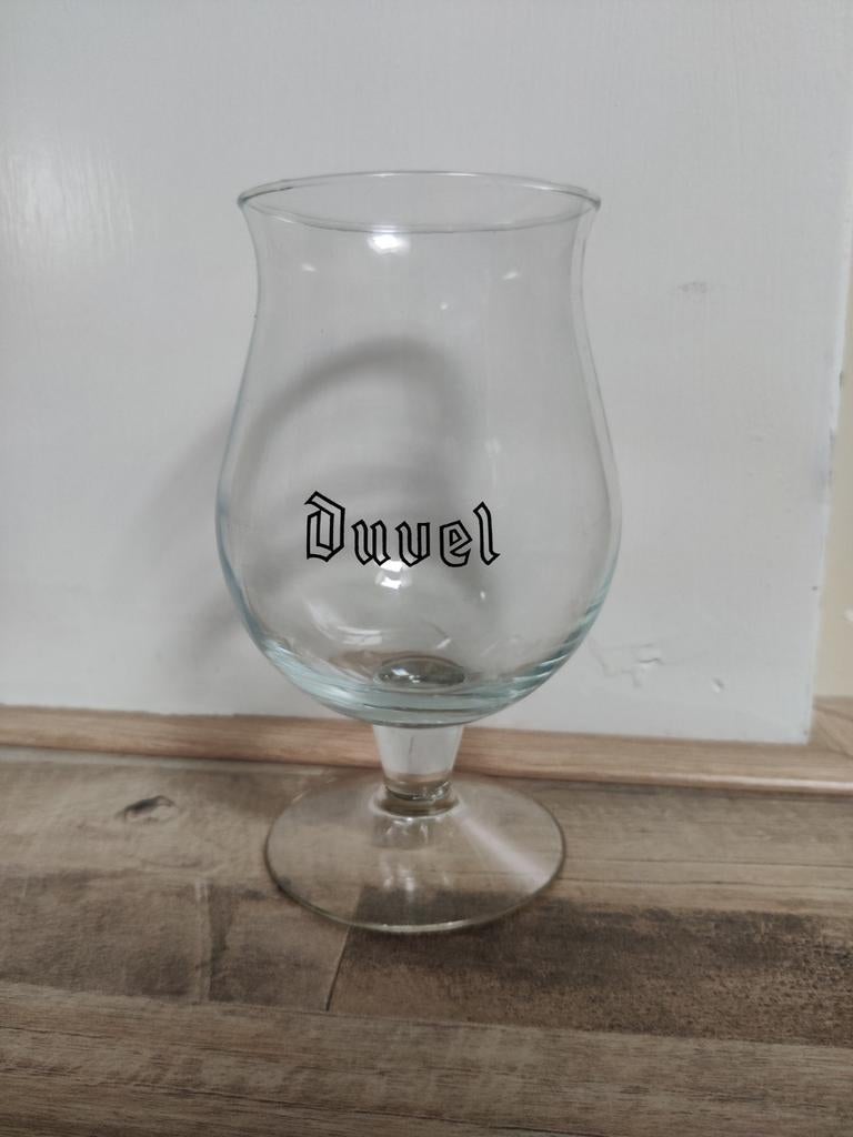 Te koop: Mooi oud Duvel glas met zwarte letters, Verzamelen, Biermerken, Ophalen, Zo goed als nieuw, Glas of Glazen, Duvel