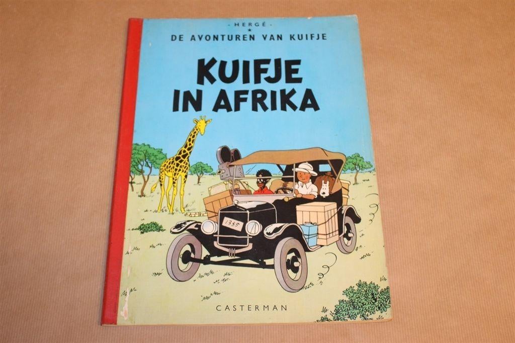 Kuifje in Afrika - Oude druk met linnen rug - 1965, Boeken, Stripboeken, Eén stripboek, Ophalen of Verzenden, Gelezen
