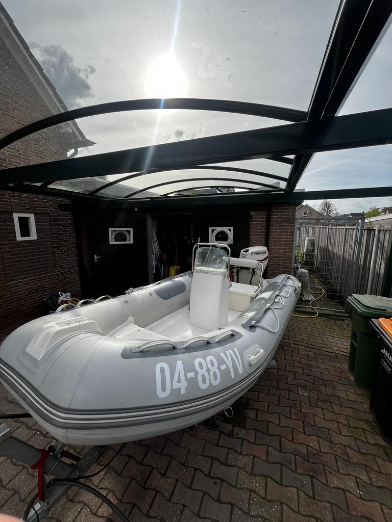 RIB 390 met 30pk Evinrude etec Rubberboot  | Trailer | 2015, Watersport en Boten, Rubberboten, Gebruikt, Benzine, Minder dan 70 pk