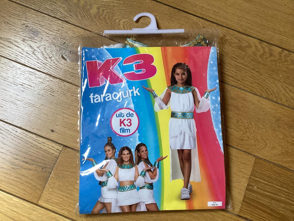 K3 verkleedjurk Farao maat 134, Ophalen of Verzenden, Zo goed als nieuw